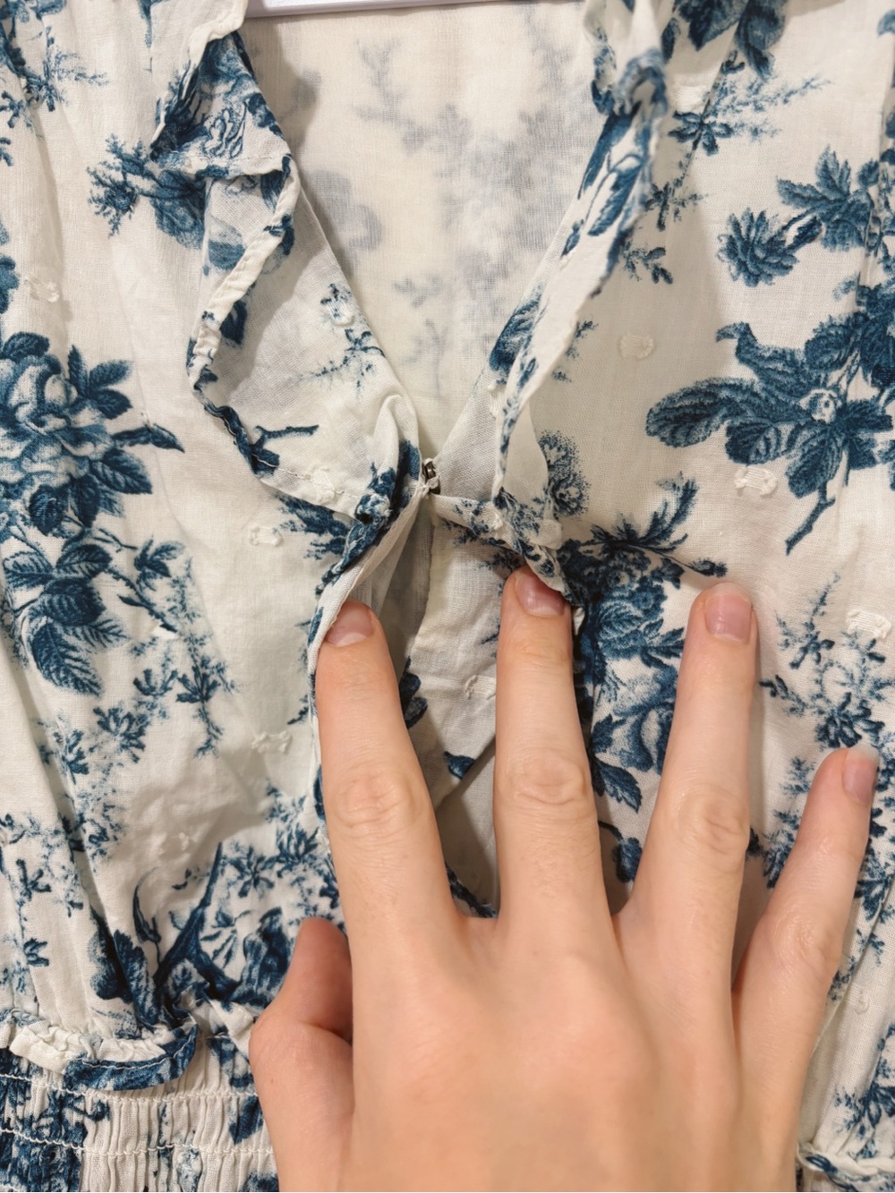 LoveShackFancy Mini Dress with navy blue Floral Print - Picture 6 of 6